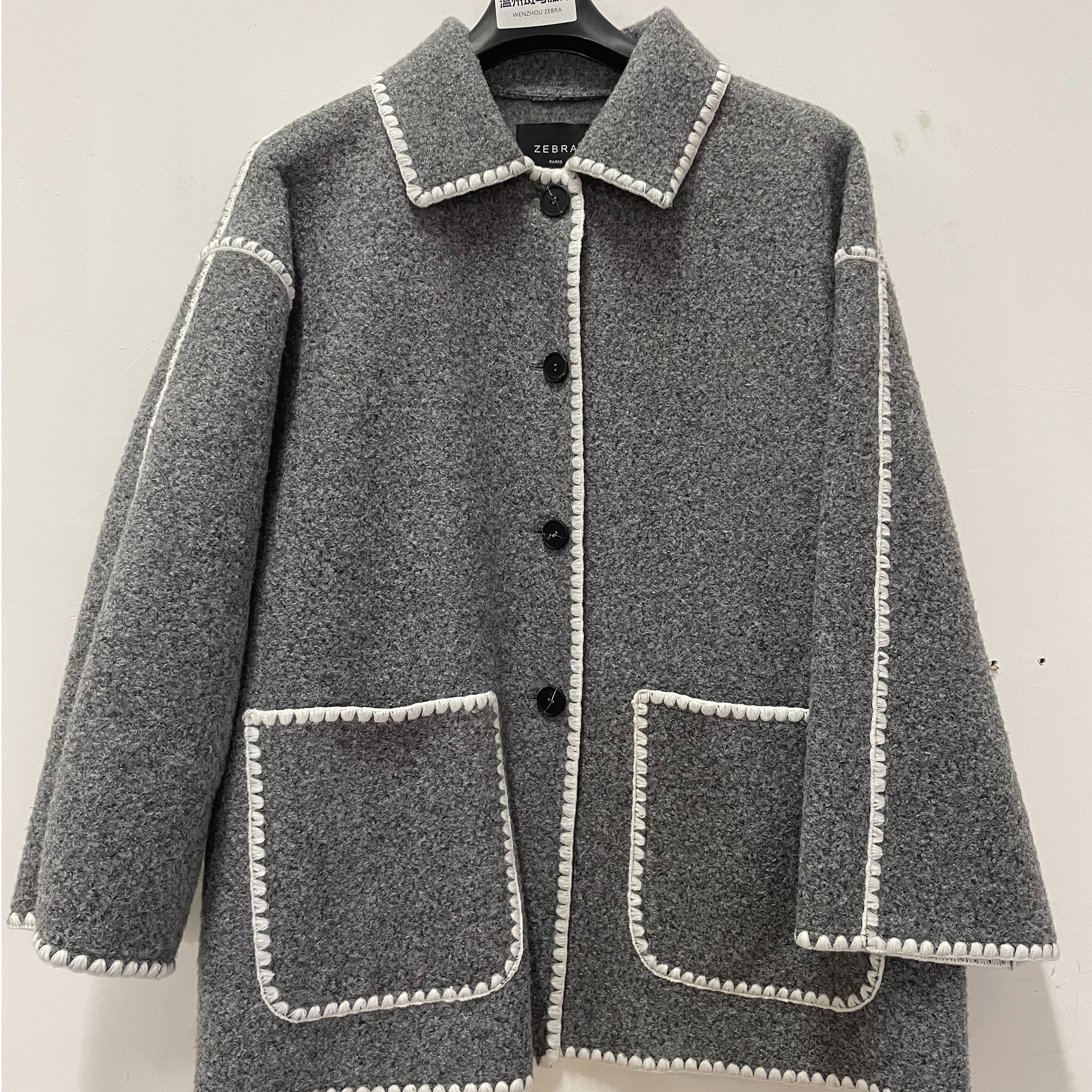 Lady's embroidered woolen coat