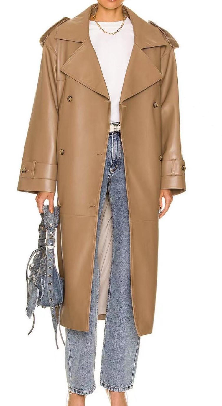 WOMEN'S PU LONG COAT