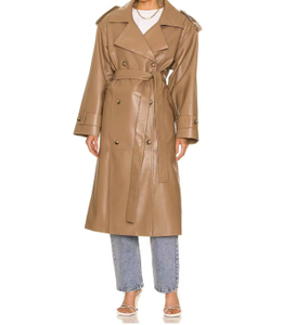 WOMEN'S PU LONG COAT