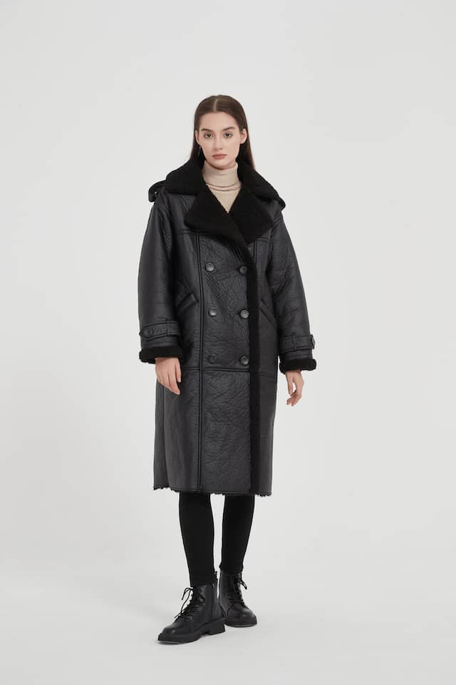 Lady's PU&FUR COAT AND VEST