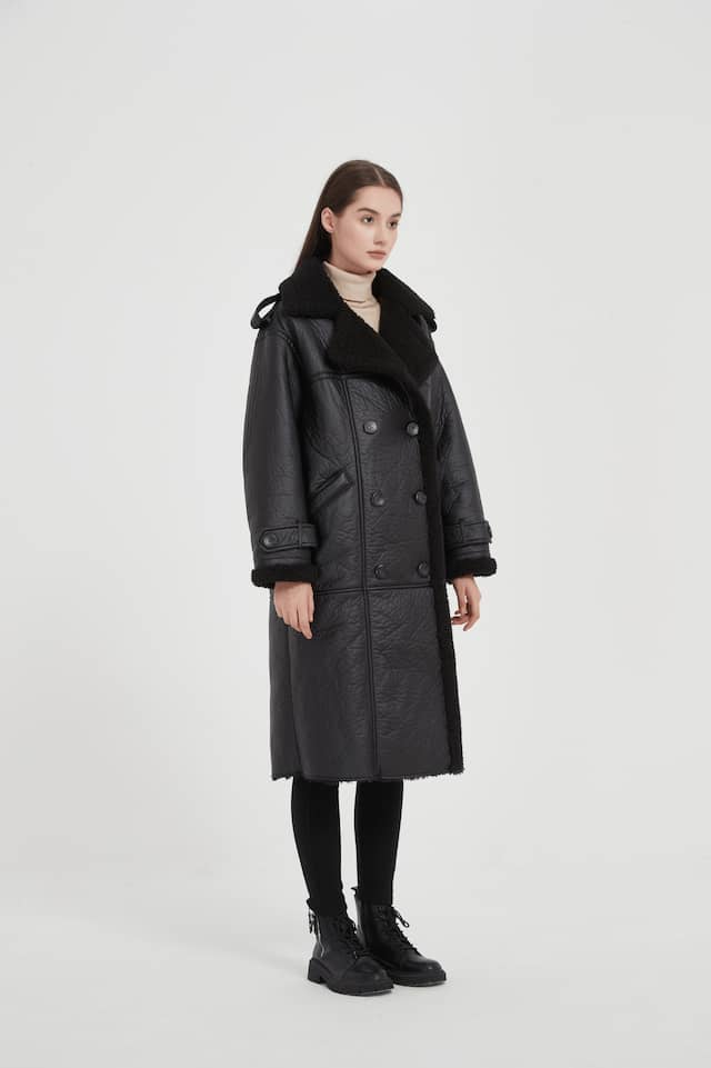 Lady's PU&FUR COAT AND VEST